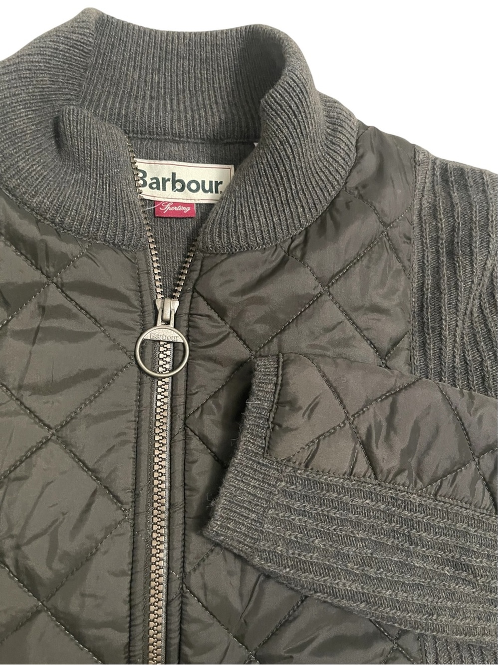 Barbour Sporting Zip Knit Quilted Wool Jacket